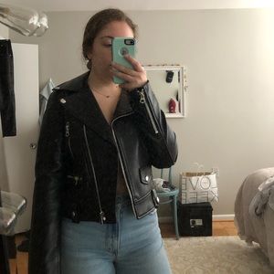 NOIZE Black Faux Leather Jacket